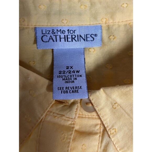 Catherines Women Blouse 2x Top Butter Button Up Vacation Professional Office - Picture 6 of 7